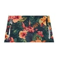 thumbnail image 1 of XMXT 1 Pcs Woven Placemats, Tropical Hibiscus Pattern Stain Resistant Anti-Skid Placemat for Kitchen Table, 12 x 18 inches, 1 of 6