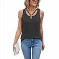thumbnail image 3 of Chaleco de Corta Holgado de Color Liso con Cuello Redondo para Mujer, y Verano, Color Negro, Talla S, 3 of 10