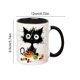 thumbnail image 2 of Taza de café de porcelana con gato de 11oz taza de café de cerámica taza de capuchino para amantes de los gatos, 2 of 5