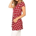 thumbnail image 2 of Women's Casual Polka Dot Short Sleeve Round Neck Tunic Tops with Side Pockets, 2 of 6