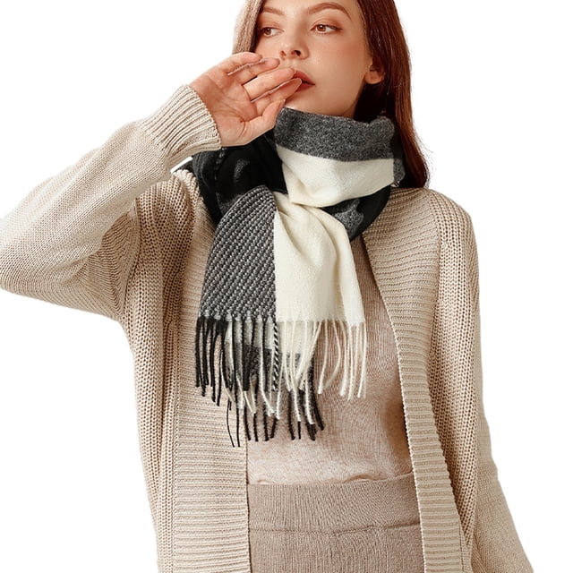 Bufanda larga a cuadros para mujer, bufanda gruesa de gran tamaño, cálida, para invierno y otoño, bufandas grandes a cuadros, chal, bufanda de cachemira, bufanda de invierno a cuadros