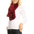 thumbnail image 3 of Sakkas Colette Faux Mink Warm Winter Soft Luxurious KeyHole Scarf - 1787-burgundy - One Size Regular, 3 of 5
