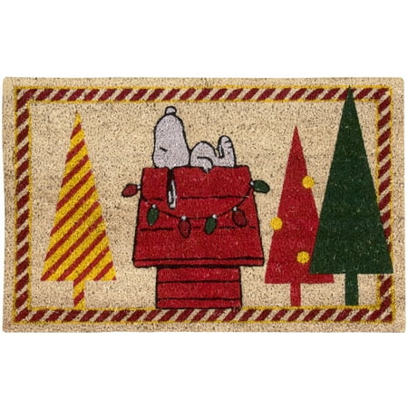 Nourison Peanuts Holiday Coir Doormat 18x28