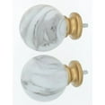 thumbnail image 5 of MERIVILLE 1-Inch Diameter Single Curtain Rod Set, White Marble Ball Finials, 84"-120" Adjustable, Gunmetal, 5 of 5