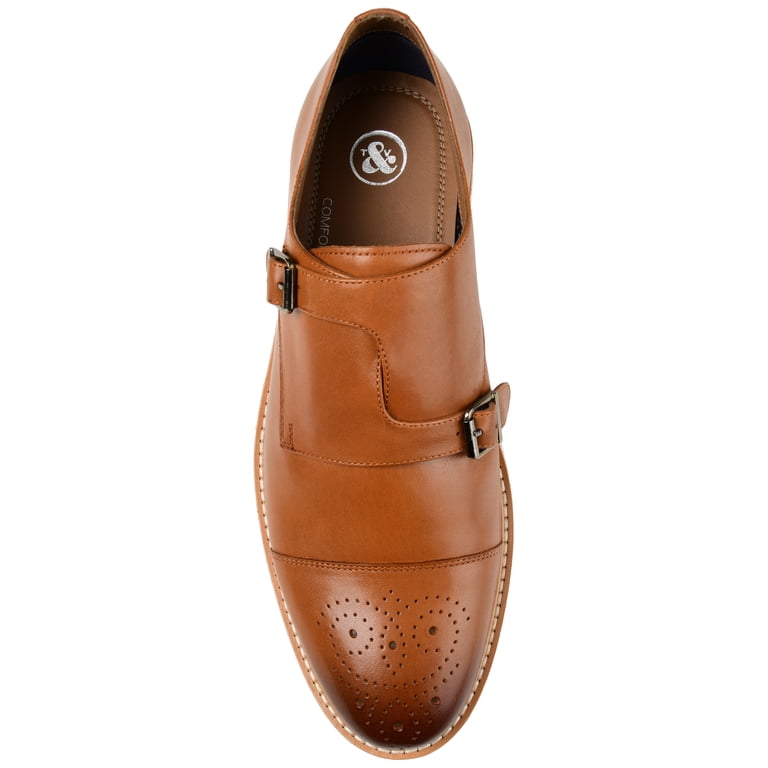 Thomas & Vine Ransom Cap Toe Monk Strap Dress Shoe Leather SIZE‎ 8 Brown 005699 Thomas & Vine Mens Ransom Monk Strap Cap Toe Dress Shoe  main image 2