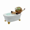 thumbnail image 2 of Cow In Bathtub Resin Figurine Funny Bathroom Decor Statue Con Bath Eye Mask Whimsical Sculpture Para Hogar, 2 of 6
