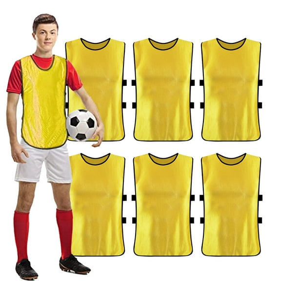 6 Pack Vests Practice Jersey For Soccer Training Vest Basketball Jersey For Adult Youth Sport Supplies-Child