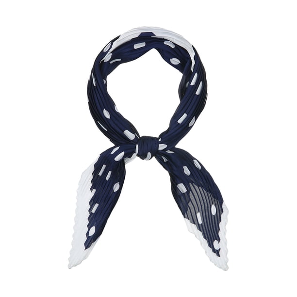 INSPIRE CHIC Women's Rhombus Handkerchief Polka Dots Bandana Hair Wrap Headband Navy Blue White