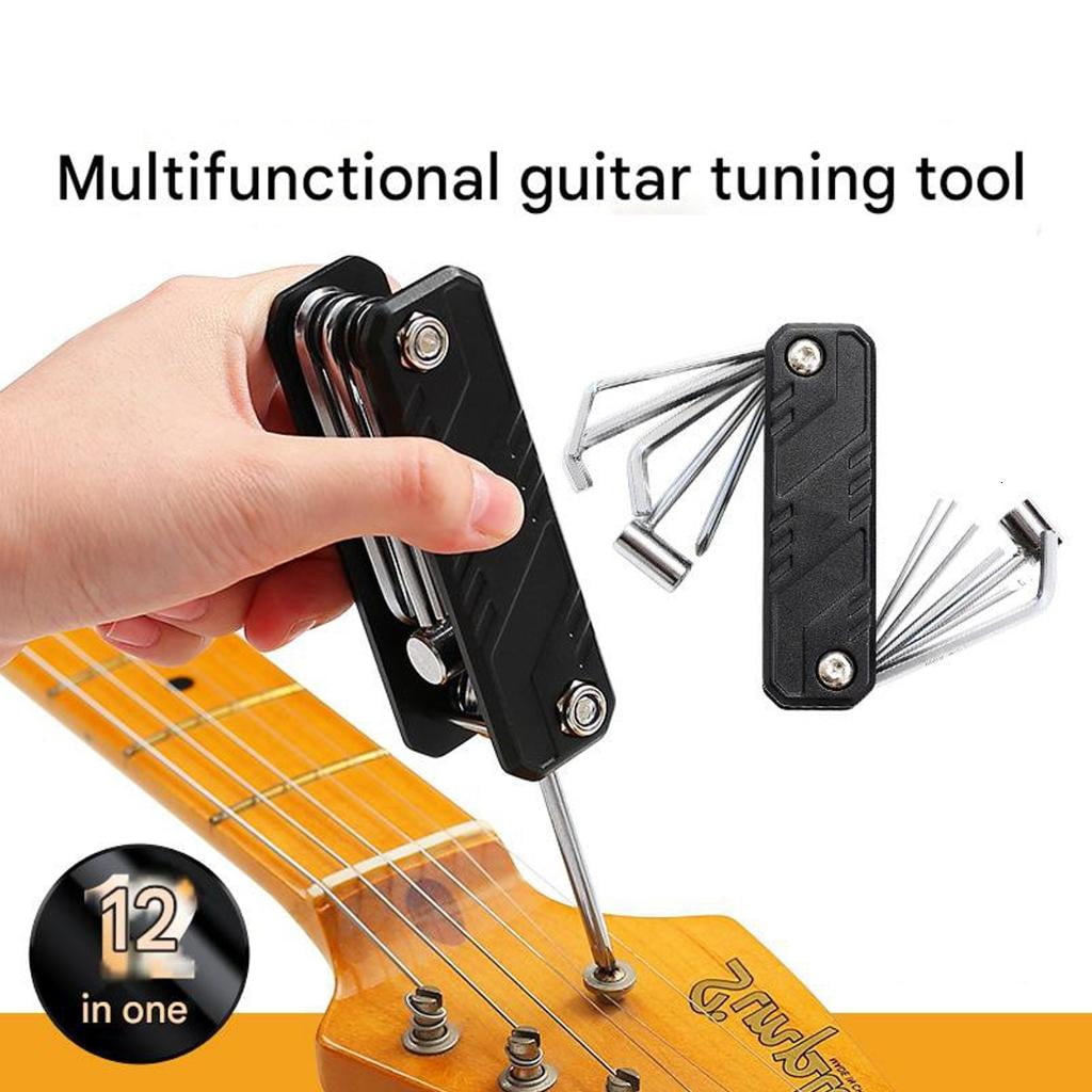 Yihuala Guitar Tool With Built in Hexagon Wrench Hexagon Screwdriver For Guitar Bass Repair And Daily Maintenance