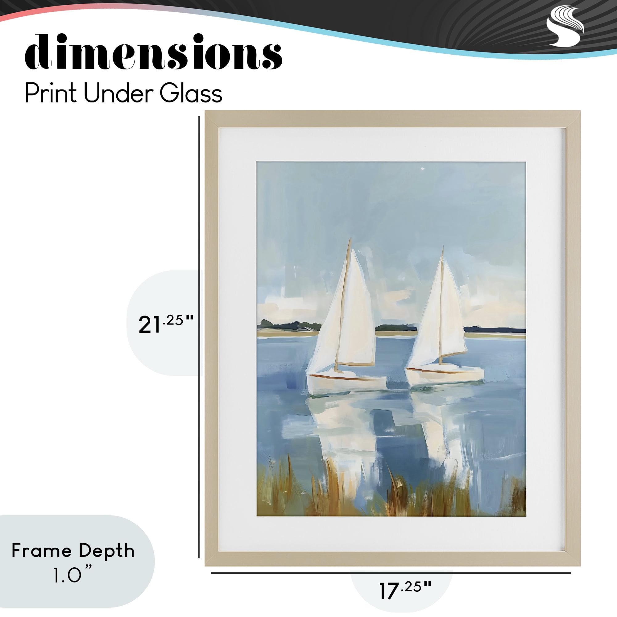 Stupell Industries Twin Sailboats By Shore Birch Framed Print Under Glass, design by The Prints Vibe