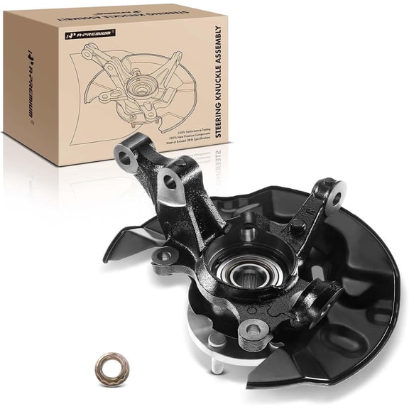 A-Premium Steering Knuckle and Hub Bearing Assembly Compatible with Toyota Corolla 2003-2008 FWD Front Passenger Side