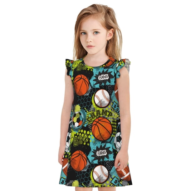 Balery Balls Camisón de princesa para niñas, pijama de algodón con mangas abullonadas, suave y bonito.-X-Large