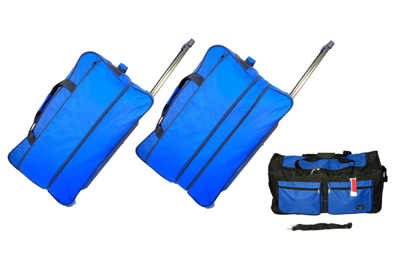 Rolling Duffel Bags 2x 28" Large Adjustable 60 Lb Capacity each with Wheels + Shoulder 20
