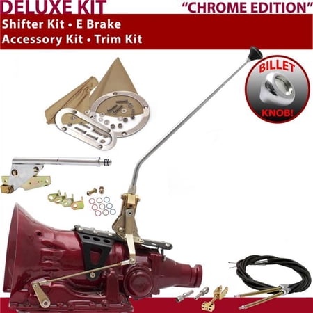 American Shifter TH350 Shifter Kit Chrome 16 in. E Brake Cable Trim Kit for F2FD0