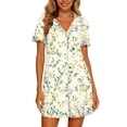 thumbnail image 5 of ZHYou Short Sleeve Nightgowns for Women Plus Size Button Down Sleepwear Sleep Shirts Soft Comfy Cute Printed Pajama Dresses Multicolor L, 5 of 7