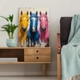 thumbnail image 5 of Qisvanset 12x16 Inch 2D Flat Framed Canvas Art, Abstract Colorful Horse Trio Bold Brush Stroke Farmhouse Wall Decor for Living Room Bedroom, 5 of 5