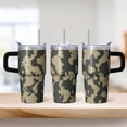 thumbnail image 2 of Camo 20oz Stainless Steel Tumbler with Handle and Straw – Insulated Travel Cup with Sliding Lid, 360° Full Wrap Printed Mug for Home, Outdoor & Sports Use, Camouflage, 2 of 6
