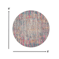 thumbnail image 2 of 8â€™ Round Ivory Abstract Striations Area Rug, 2 of 7