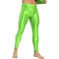 thumbnail image 2 of Runhomal Men's Compression Long Pants Gym Workout Tights Trousers Seamless Quick Dry Base Layer Leggings Fluorescent Green L, 2 of 5
