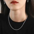 thumbnail image 3 of Collar de oro Yashi cadena de hip hop acero inoxidable 50 cm color acero, 3 of 4