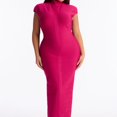 thumbnail image 4 of RDKTPXZ Women's Mock Neck Cap Sleeve Bodycon Maxi Dress, Elegant Formal Party Dress, 4 of 6