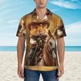 thumbnail image 4 of Lsque Western Cowboy Guinea Pig pattern Hawaiian Shirt for Men, Unisex Summer Beach Casual Short Sleeve Button Down Shirts-Small, 4 of 9