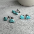 thumbnail image 4 of Turquoise Stud Earrings, Gemstone Gift for Women, Crystal Stud Earring, Dainty Earring, Natural Stone Jewelry, 4 of 6