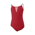 thumbnail image 5 of AHTJRT Leotards for Girls Dance Ballerina Costumes Summer Sleeveless Unitards Workout Gym Bodysuit Red#01 14-15 Years, 5 of 7