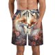 thumbnail image 1 of Fotbe Romantic Flower Fox Trajes de Baño Estampados para Hombre, Shorts de Verano de Secado Rápido, Ropa de Playa, Bañadores-XX-Large, 1 of 6