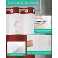 thumbnail image 4 of No Hook Shower Curtain with Snap in Liner, Christmas Classical Red Green Plaid Hotel Shower Curtains for Bathroom, Washable Shower Curtain Liner Set with Mesh Top Window, 48"x72", 4 of 6