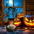 thumbnail image 5 of Halloween Candle Holder Spooky Ghost Tealight Shadow Caster Decorations Skeletons Black Metal Desk Candlestick Holder Ornament for Home Party,Scary Candle Stands Decor (Dancing Skeletons) - D, 5 of 5