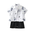 thumbnail image 7 of Ultrave Boys Beach Outfit Button Up Short Sleeve Shirt Solid Casual Shorts 2-Piece Sets Summer Holiday Sets, 7 of 7