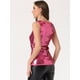 thumbnail image 3 of Disfraz de navidad Camiseta sin mangas con cuello redondo y lentejuelas brillantes para mujer Fucsia XL, 3 of 6