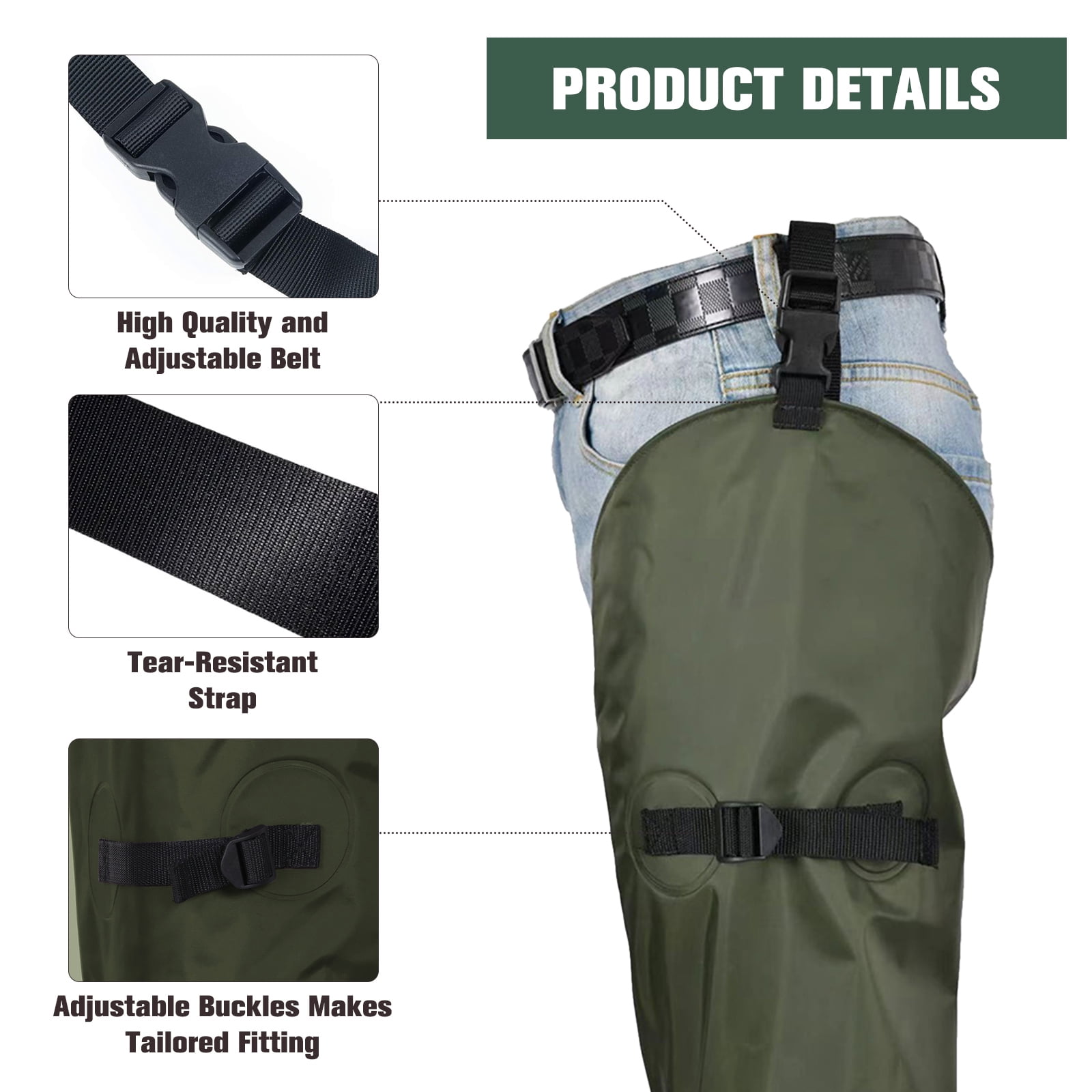 Womens Hunting Gear Waterproof Hip Waders For Men & Women - Lightweight Fishing Boots For Hunting, Farming & Outdoor Activities Hunting Waders - View #9