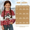 thumbnail image 7 of Xixirimido Snowman Christmas Style Red Printed Girls Casual Long Sleeve Shirts Knot Tie-hem Tunic Tops Crewneck Tees Blouses Girls Fashion Clothes, Size 9-10, 7 of 7