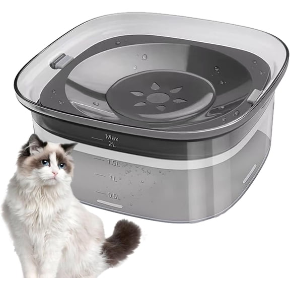 Dog Water Bowl, 2L No Spill Dog Bowls Large Capacity Spill Proof Slow Water Feeder, No Splash Dog Bowl Pet Water Dispenser Vehicle Carried Travel Slow Drinking Bowls for Messy Drinkers, Cats
