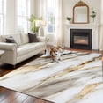 thumbnail image 3 of Marble Grey White Area Rug 6x9 FT, Non Slip Living Room Throw Carpet, Abstract Cracked Crystal Gold Lines Washable Soft Large Floor Carpet Non-Shedding Rug for Bedroom Dining Room Play Room, 3 of 9