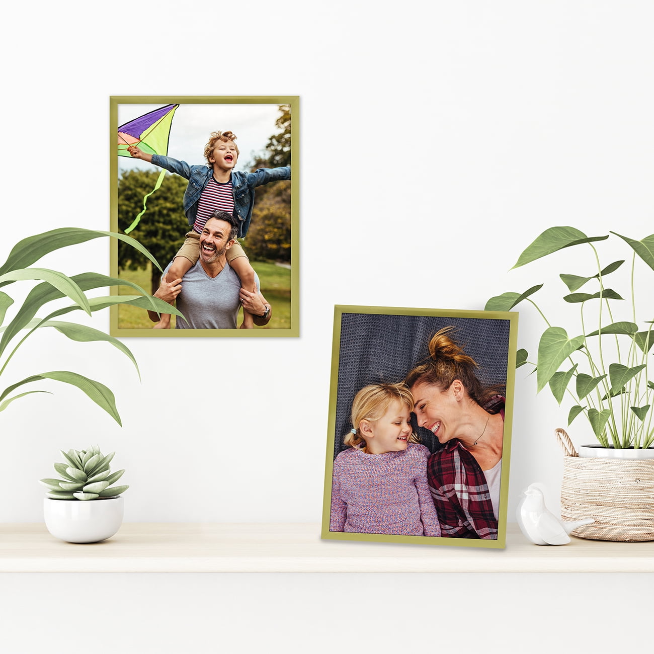 Americanflat 8.5x11 Picture Frame in Gold with Shatter Resistant Glass - Horizontal and Vertical Formats for Wall and Tabletop