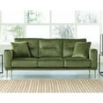 thumbnail image 6 of Signature Design by Ashley Macleary Modern Velvet Glam Sofa with Brass Metal Legs, Green Sofa Green Sofa, 6 of 6