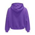 thumbnail image 5 of Hoodies Women Solid Long Sleeve Pullover Sweatshirt Tops Casual Waist Cinching Cropped Outfits Fall Winter Apparel, 5 of 5