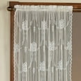 thumbnail image 3 of Vintage Hand-Cut Floral Garland Lace Window Treatment Set, Ivory, 2-84L Curtain Panels, 3 of 5