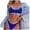 Blue, variant on Riforla Women's Swimwear Print Split Bikini Swimsuit Two Piece Women's Beachwear Tankini Set Solid Color Bathing Suit for Women Hot Pink M