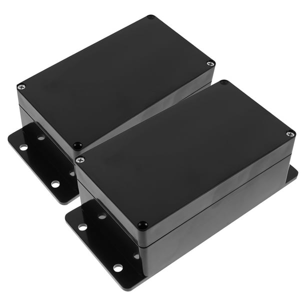 Caja de conexiones de plástico impermeable para exteriores, 2 unidades, universal, para proyectos eléctricos, con orejeta fija para protección de cables