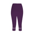 thumbnail image 5 of FNFYFH Clearance Womens 2 Pack Yoga Capri Pants Solid Color Leggings Set,Purple, 5 of 5