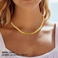 thumbnail image 5 of FindChic 14K Gold Plated Necklace for Women 5mm Herringbone Choker Snake Chain Birthday Mothers Day Jewelry Gifts Her Mom Wife Lady Female Adults Age Ideas, 15inch, 5 of 9