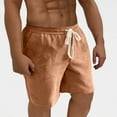 thumbnail image 4 of YLSDY Men's Casual Shorts Drawstring Elastic Waist Comfy Sweat Short Casual Solid Color Lightweight Stretch Beach Shorts Coffee M, 4 of 9