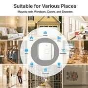 Homezone Wi-Fi Smart Wireless Window/Door Alarm Sensor, White, 1 Alarm Included