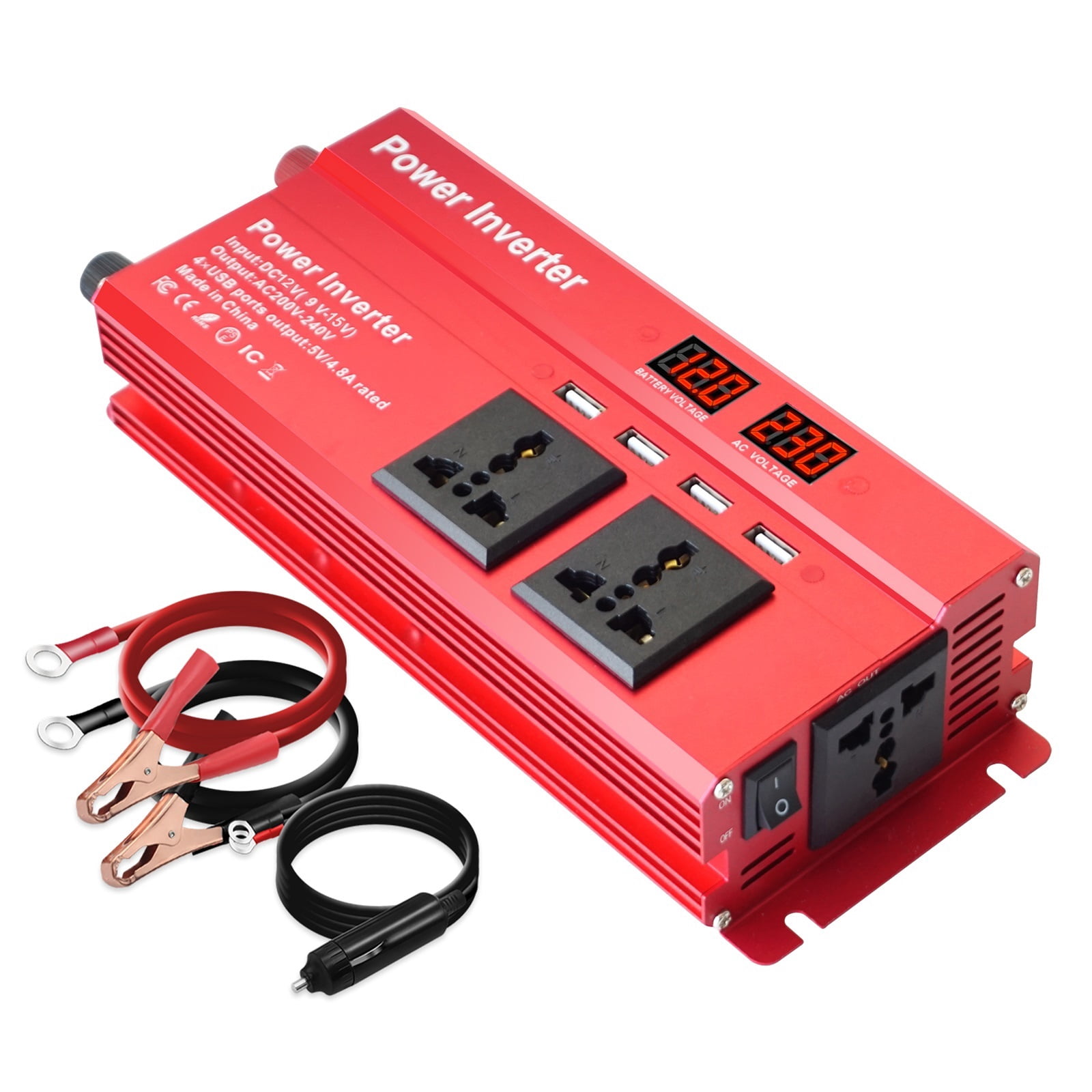 2000W Car Power Inverter 12V to 220 Universal Transformer Converter Solar Inversor ,Safety