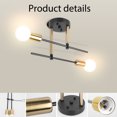 thumbnail image 3 of Modern Sputnik Chandelier, 2-Light Black and Gold Ceiling Light Fixture, Industrial Dining Room Light Fixture for Bedroom, Kitchen, Living Room, Hallway, E26 Base, Bulbs Not Included, 3 of 8