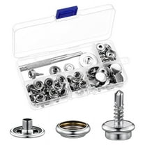 24 Set Boat Canvas Snaps Kit Tool 74 Pcs Stainless Steel Screw Cover Metal 3/8 Inch Socket Snap
